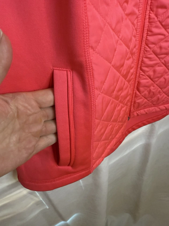 Chaleco softshell acolchado Fila Sport para mujer rosa talla M bolsillos con cremallera completa Foto 3 de 4