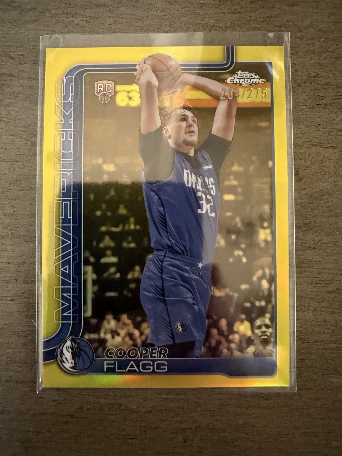 2025-26 Topps Chrome COOPER FLAGG #251 Mavericks RC YELLOW REFRACTOR /275