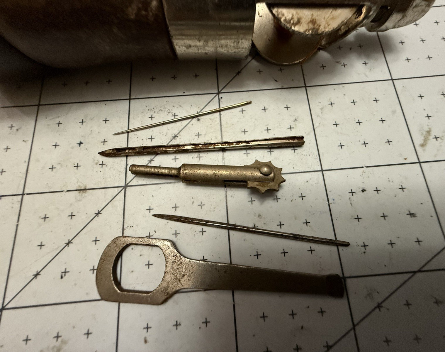 Vtg C.A. Myers Co Sewing Awl Tool w/ Attachments Chicago IL USA Made Awl For All