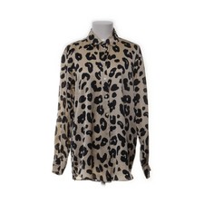 Zara, Bluse, Größe: M, Beige/Schwarz, Leopard, Damen #y4Y