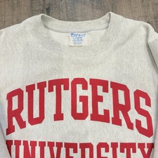 Rutgers Vintage reverse Weave champion XL Gra...