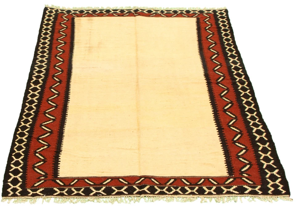 Alfombra tradicional vintage tejida a mano alfombra Kilim de lana de 4'7" x 6'8" Foto 3 de 4