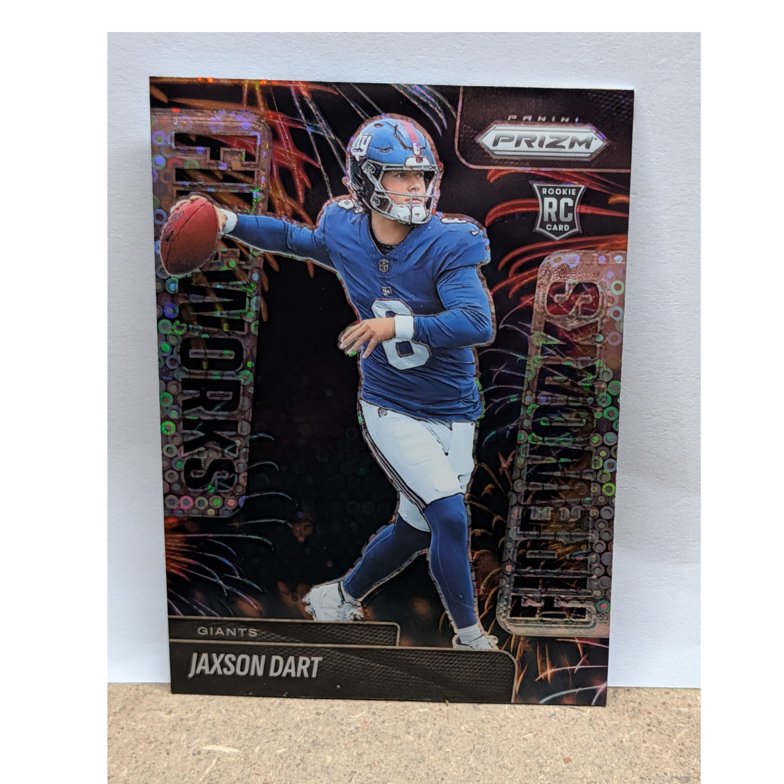 Fireworks Rookie Insert - 2025 Panini Prizm Jaxson Dart #6 New York Giants Disco