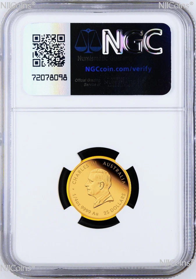 2025 Pillar 1/4oz 9999 GOLD NGC PF70 $25 Coin 225 ANN AUSTRALIAN PROCLAMATION F - Image 2 of 4