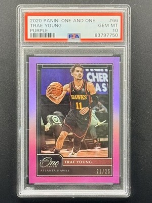 2020 TRAE YOUNG Panini One and One PURPLE Parallel /25 PSA 10 (POP 3) RARE SP