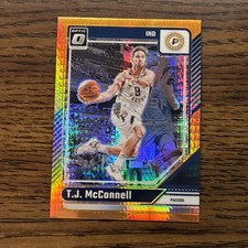 2024-25 Panini Donruss Optic T.J. McConnell #67 Orange Hyper Prizm /299 Pacers