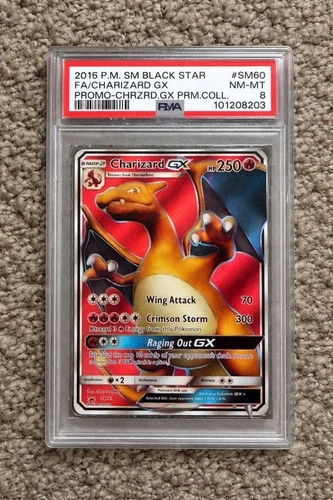 2017 Pokemon SM Black Star Promo Charizard GX Fa Promo Premium Coll PSA 8 #SM60