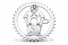 Lowrider Bicycle Laser Cut Mirror Chrome Big Boss Gangster 36T Custom Sprocket.