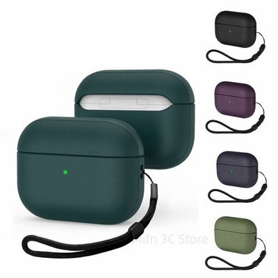 Leather TPU Shockproof Case for AirPods 4/Pro 2/3   Lanyard