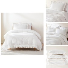 Lush Decor Reyna Duvet Cover Set 2-Piece Cotton Off-White Neutral Twin XL