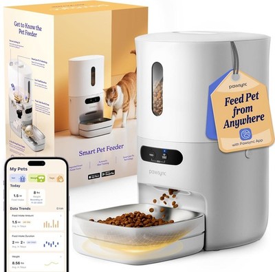 Automatic Cat Feeder WiFi Smart Scale Tracks Pet's Food Intake App Control 3.6L 