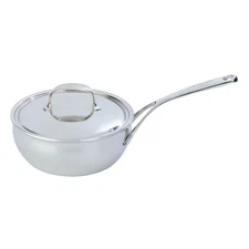 Demeyere Atlantis 3.5 qt Conic Sauté Pan/Saucier With Lid, 18/10 Stainless Steel