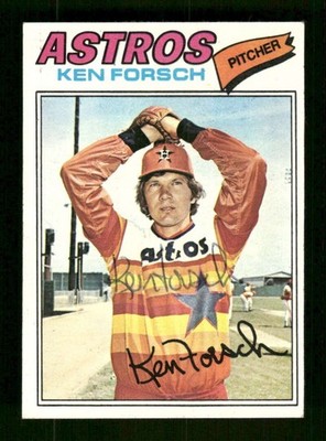 1977 Topps #21 Ken Forsch signed autograph EX, ballpoint EAA1 bxcp71