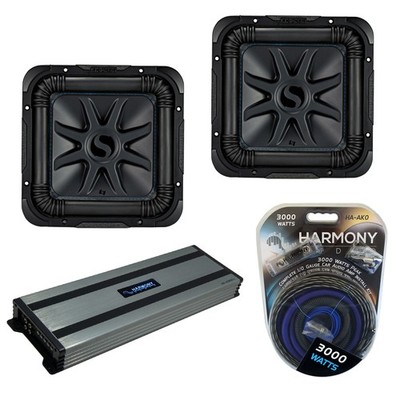 Kicker (2) L7S10 Car Solo-Baric 10 Subwoofer Square L7 Sub 44L7S102 & HA-A1500.1