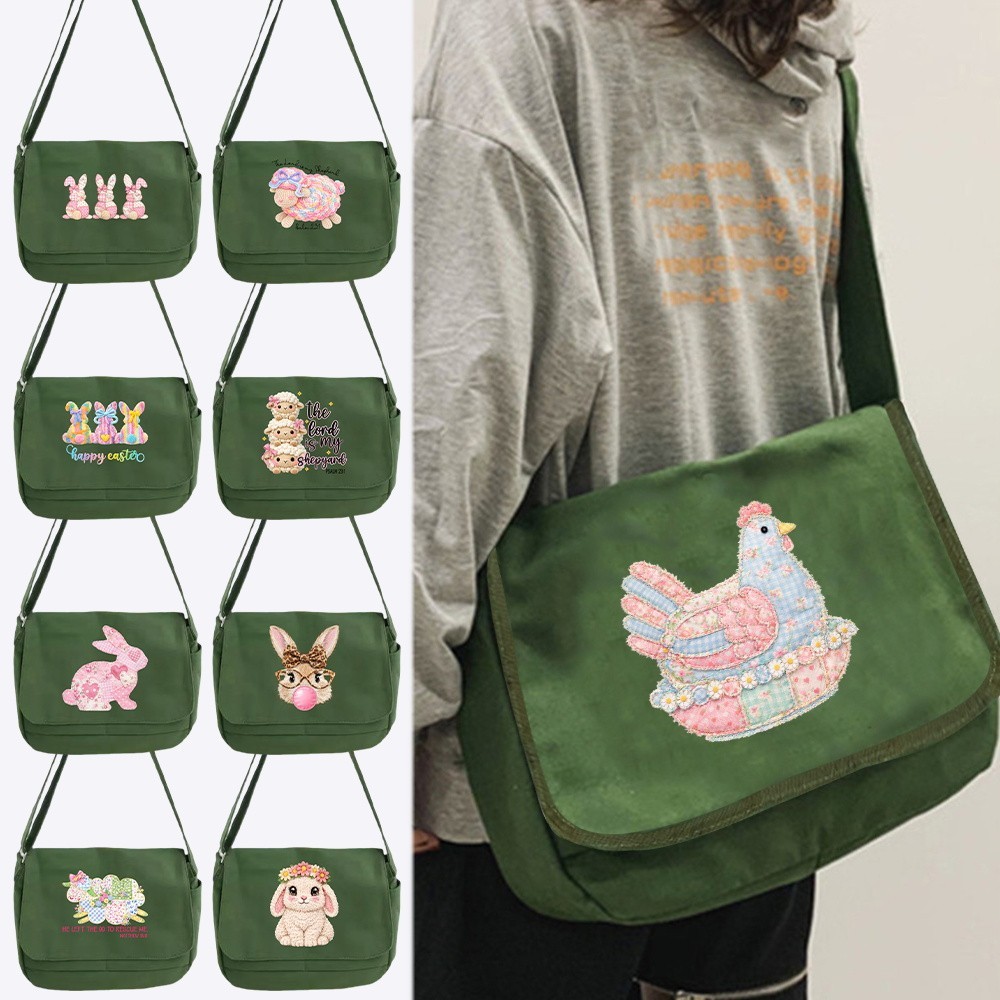 Bolso Bandolera Arte Animal de Pascua Ajuste Multiuso Lona Duradera