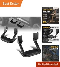 Sleek Universal Side Steps for Trucks & SUVs - Black Coated Aluminum, Set of 2
