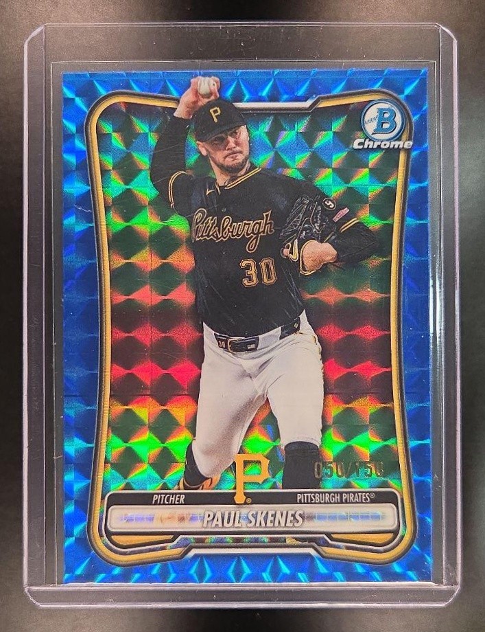2026 Bowman Chrome Paul Skenes #60 Blue Geometric Refractor /150 Pirates