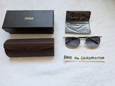 Matsuda M3109 Panto Sunglasses Palladium White Black Blue Gradient Lens