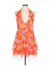 PrettyLittleThing Women Orange Cocktail Dress 12