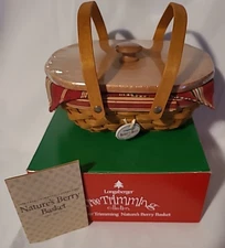 Longaberger Tree Trimming Collection Nature's Berry Basket Protector Liner RARE