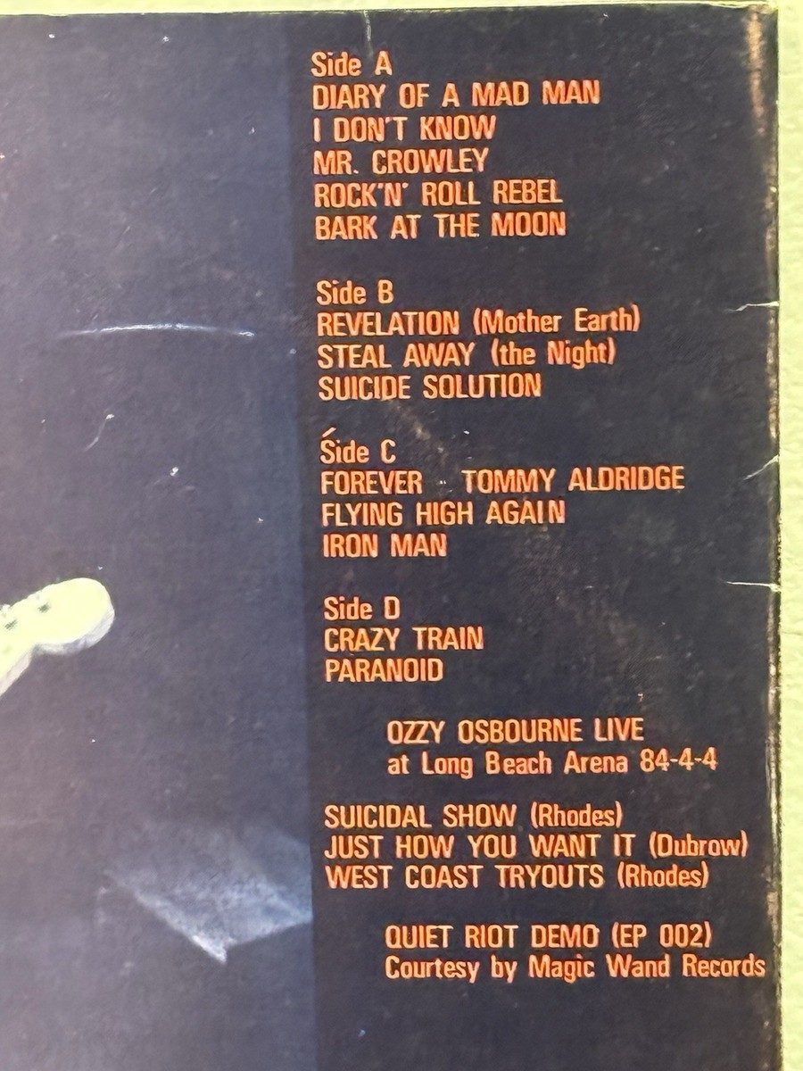 OZZY OSBOURNE - BARK AT THE MOON WORLD TOUR 1984 - 2 X LP JAPAN