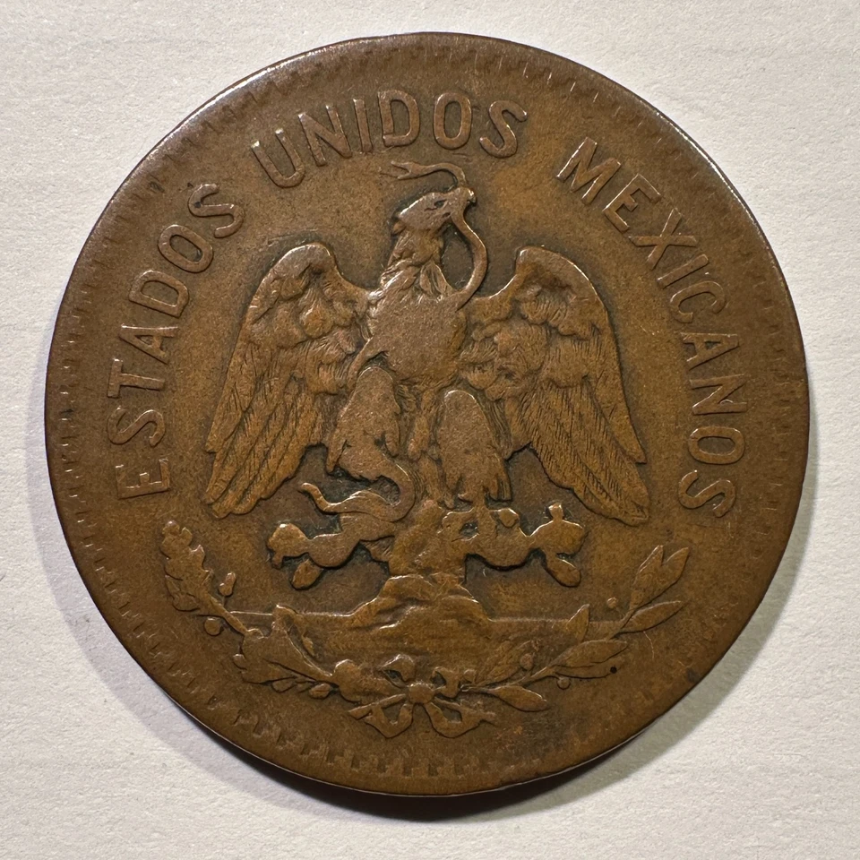 1920 Mexico 20 Centavos Bronze Semi Key Date Scarce Type Coin - Image 2 of 2