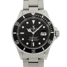 ROLEX Submariner date 16610 black WATCH 736182