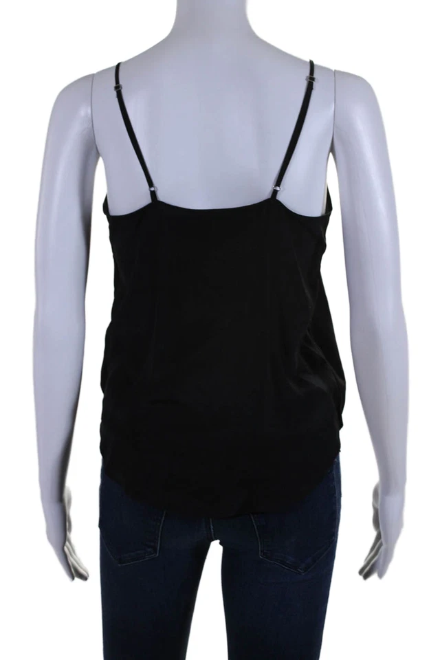 Blusa sin mangas pulóver con cuello en V ajustable de seda negra talla XS de Rory Beca para mujer Foto 3 de 4