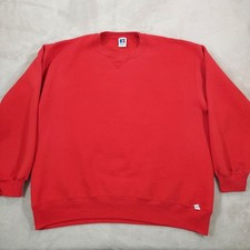 Russell Athletic Mens Sweatshirt XXL Vintage USA 90s Y2K Pullover Crew Red Blank