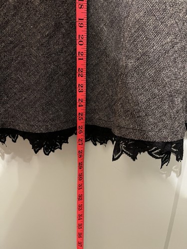 Coldwater Creek Womens P/M Skirt LINEN Blend Black Lace Lined Gray - Picture 6 of 6