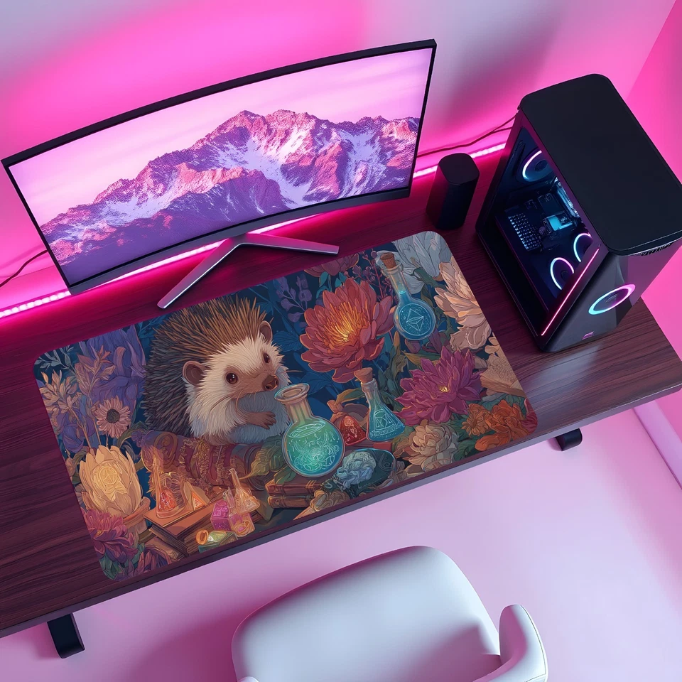 Hedgehog Alchemist Clever Animal Potion Maker Bloomburrow Magic MTG Playmat - Image 4 of 4