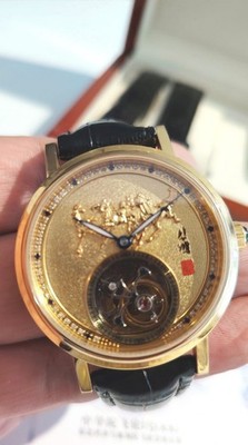 FLIEGENDE TOURBILLON UHR ED LIMITED XU BEIHONG PFERDE GOLD DIAMANT SAPHIR
