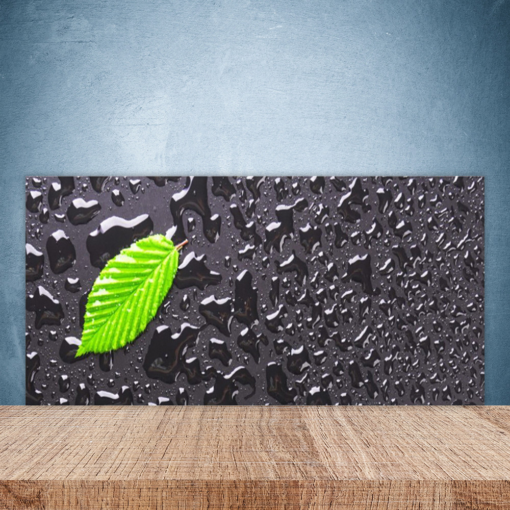 Crédence de cuisine en verre anti-taches 100x50 motif végétal pour plaque