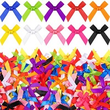 300Pcs Christmas Mini Bows Small Satin Ribbon Bows Bowknot Metallic Edge for ...