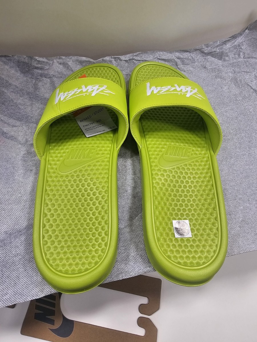 Nike Benassi Stussy サンダル 8 (US) ネオンイエロー Nike X Stussy Benassi | eBay