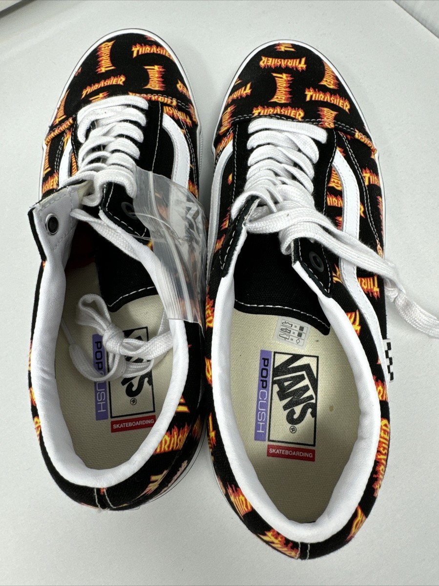 VANS - 当時物VANS Thrasher Powell zorlac BUTTSTAIN NEW Vans Thrasher Old Skool Skate Shoes Black Multi Mens