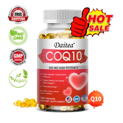 DAITEA Co Enzyme Q10 500mg Vegan Capsules Co Enzyme Q10 Supplement Max Absorption - US