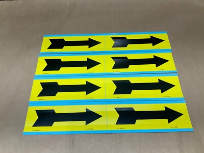 [4 Sheets of 2 (8) ) Brady Single Yellow Arrow Pipe Marker 2.25'' x 7'' #09F121-CI