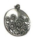 NWOT Or Paz Sterling Silver 925 Large Sunflower  Pendant (NO CHAIN) Israel B Au — photo 2