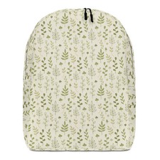 Minimalist Backpack Beautiful Floral Pattern