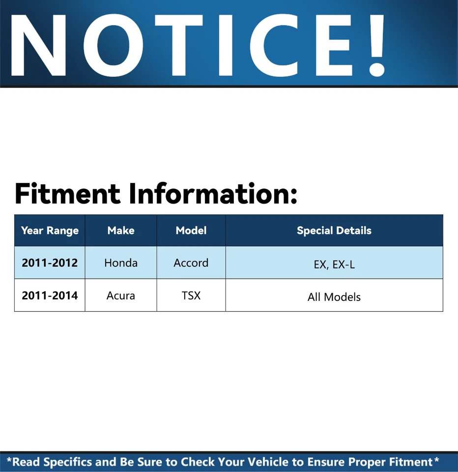 Pastillas de freno delanteras y traseras de cerámica con hardware para Acura TSX Honda Accord 2011 2012 Foto 2 de 4