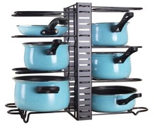 Buckingham Adjustable Metal Pot Rack Kitchen Organizer Black