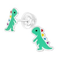 1 Paar Ohrringe Ohrstecker 925Er Sterling Silber Dinosaurier