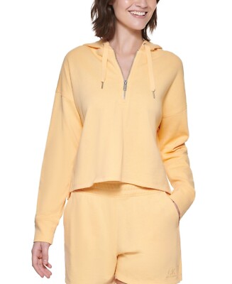 Calvin Klein Performance Women's Half-Zip Hoodie Orange XL