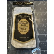 MCG Textiles Zippered White/Gold Metallic 14 Ct Aida Cross Stitch Eyeglass Case