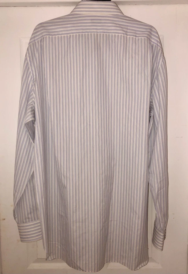 Camisa de vestir Barba Napoli para hombre 100 % algodón a rayas talla 18,5 nueva con etiquetas $495 Foto 3 de 4