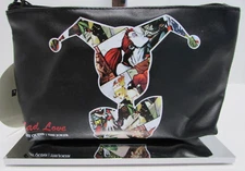 Bioworld DC Comics Harley Quinn The Joker Mad Love Cosmetic Bag Clutch NWT