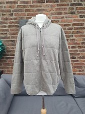 Wrap London Quilted Jacket Size 16 Taupe Minimalist Cotton Luxe