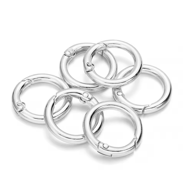 5X Runde Karabiner Silber – Ø 20Mm – Schmuckverschluss, AnhäNger & Diy ZubehöR-image