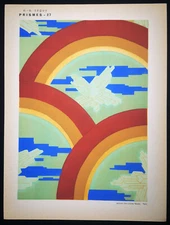 1930,ORIGINAL ÉMILE-ALAIN SÊGUY RARE ART NOUVEAU HANDCOLOR POCHOIR PRISMES U9K